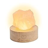 moses. Omm for you LED-Kristall-Licht – mit abnehmbaren Rosenquarz, warmweißen Licht und einem Holzsockel (Durchmesser: 8 cm), spirituelles Wohnaccessoire für Meditation