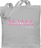 Baumwolltasche - Mama Mom Mutti Geschenk zum Muttertag - Unisize - Hellgrau - einkaufstasche faltbar geschenke für seine mutter mutterzagsgeschenke est beutel stoffbeutel mummy bag