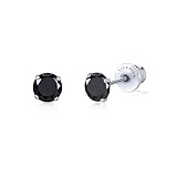 Limerencia Titan Ohrringe für Damen Herren, G23 Medizinische Ohrstecker Hypoallergen Gesundheitsstecker Ohrringe, CZ Ohrringe für empfindliche Ohren Mode Damenschmuck (5mm, Schwarz)