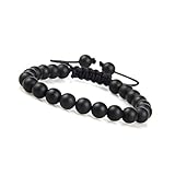 GD GOOD.designs Herren Armband aus echten Onyxsteinen (Shamballa) Perlenarmband geflochten mit Onyxstein Onyxperle Onyxperlenarmband schwarzesarmband schwarzerschmuck black