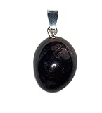 KRIO 1 x Granat Pyrop Handschmeichler als Anhänger mit Silberöse I Größe S (Granat Pyrop 2)