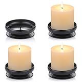 4 Spike Candle Holder Iron Candle, Kerzenhalter, schwarz, dekorative Kerzenplatte aus Eisen, Kerzenhalter mit 9 cm Durchmesser, LED-Kerzen und Wachs, Räucherkegel, Spa, Hochzeiten