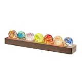 Rtyweth 1 Set 4 cm Kristallkugel Ornamente Fantasy bunte Glaskugel leuchtende sieben Planeten Formation Dekor Sternkugel