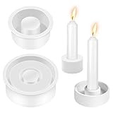 Aulese Silikonform Kerzenhalter, 2 Stück Gießformen Beton Silikon Kerzenhalter, Rund Silikon Formen zum Gießen für Stabkerzen und Teelichter