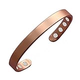 MagEnergy Kupfer-Armband für Männer und Frauen 99,9% reines Kupfer Armreif 6,8' einstellbar mit 8 Magneten