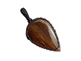 Makramee-Anhänger, Ozeanjaspis, Cabochon, Boho-Halskette, Makramee-Schmuck, Edelstein-Anhänger, handgefertigter Makramee-Anhänger, birnenförmige Stein-Halskette, Edelstein, Ozean-Jaspis