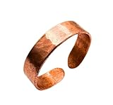 Antica Fucina Rho® - Verstellbarer Ring aus rohem Kupfer | Fein und Essenziell – Metallstärke 0,8 mm | 100% handgefertigt Made in Italy | Unisex | Modell Rom - Größe 8-12 (57-67 mm)