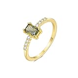Joo&Rind Ringe Gold Damen Ring mit Edelsteinen 12 Geburtsstein Vergoldete Birthstone Ring Schmuck Geburtstag Geschenk für Frauen Mama Freunde