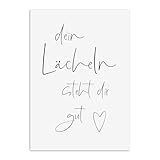 Nastami Poster Dein LÄCHELN steht dir gut Poster mit motivierendem Spruch Geschenk Freundin (DIN A4)
