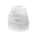 NKlaus Selenit Turm Teelichthalter 10 cm – Handgefertigter Naturstein Leuchtturm für stimmungsvolles Licht, spirituelle Deko für Meditation, Reiki & Energetische Reinigung
