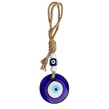 5cm Türkisch Blau Evil Eye Wandbehang, Schutz Charms Amulett Wandbehang Ornament Böse Augen, Auto Hängedeko, Glücksbringer, Glasperlenanhänger Für Rückspiegel Balkon Fenster Wohnkultur