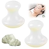 2 Stück Gua Sha Pilz Massage Steine Set, Massagesteine Gesicht, Pilzform eye Flowies Gua Sha Set, für Falten Gesicht Entfernen, Hals SPA Relaxing