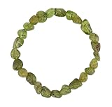 Taddart Minerals – Nugget Armband aus natürlichen Edelsteinen auf elastischem Nylonfaden aufgezogen - handgefertigt (Peridot)