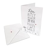 Valentinskarte - Glückwunschkarte für den besten Mann der Welt - Grußkarte oder Dankeschön Karte zu Valentinstag, Geburtstag, Klappkarte mit Leinenstruktur inkl. Umschlag