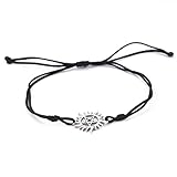 UNIFT Pentagramm Sonne Armband für Frauen & Männer Edelstahl hohl aus Supernatural Doppelseil Armband Charms Armband Wicca Schmuck Geschenke (Silber)