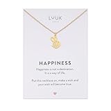 LUUK LIFESTYLE Filigrane Halskette mit Anhänger aus wasserfestem Edelstahl, Geschenk für Frauen, modernes Schmuck Design, Biene, Gold