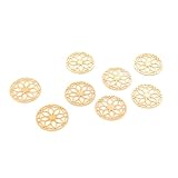 Vintageparts Verbinder Blume des Lebens 13 mm Messing in Lightgoldfarben beschichtet 8 Stück zum Schmuck selber machen, Mandala und Anhänger