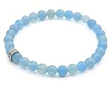 LAVISA Edelstein Armband - Echte Naturstein Perlen | Kristalle, Heilsteine | Onesize Unisex (Aquamarin 6mm)