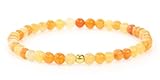 Echtes Oranger Aventurin Edelstein Armband mit 4mm Perlen - verschiedene Längen - Heilstein Schutzstein Talisman Glücksbringer Geschenk (Orang. Avent., 16CM)