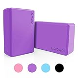 RISVOWO Yoga Blöcke 2er Set, Yogablock Robust aus EVA Schaumstoff, Rutschfest, Lila