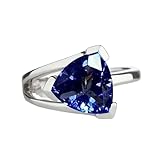 Gems Vibes Trillion London Blautopas Ring 925 Sterling Silber Ring Handgefertigter Designer-Bandring November Geburtsstein Topas Edelstein Ring Elegantes Hochzeitsversprechen Geschenk für Sie