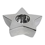 Kerzenhalter in Sternform Stern Silber Weihnachten Teelichthalter elegant schick Keramik d: 12,5cm. 3,5cm hoch