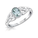 DTPsilver® 925 Sterling Silber Ring - Keltische Dreifaltigkeitsknoten - Keltische Kollektion - Blautopas