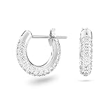 Swarovski Dextera Kreolen, Pavé, Klein, Weiß, Rhodiniert