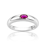 OROVI Ring Silber 925 Damen, Sterling Silber, Verlobungsring Damen mit Rubin, Rubinring, Silberring, Schmuck mit Edelsteine, Silberne Trauringe, Hypoallergener Schmuck, inkl. Edler Schmuckbox