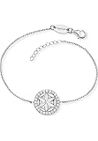 Engelsrufer Damen-Armband aus 925 Silber mit Lebensblume und weißen Zirkonia, ERB-LILLIFL-ZI