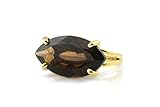 Artisan 14k Gold Großen Rauchquarz Ring - Marquise Frauen Mode Schmuck Ring - Geschenk für Sie Geburtstag, Abschluss, Hochzeitstag