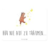Mr. & Mrs. Panda DIN A6 Blechschild Bär Träume - Geschenk, Wandschild, Traumdeutung, Magnet-Metall-Schild, Teddybär, Träumen, Traum, Türschild,