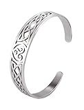 VASSAGO Armreif mit nordischem Wikinger-Triskele-Symbol, irische Dreifaltigkeit, keltischer Knoten, Edelstahl, Vintage-Amulett, Schmuck, Geschenke für Männer, Frauen, Teenager, Adjustable (Fits most