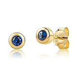 OROVI Ohrringe Silber 925, 18K Vergoldet, Saphir Ohrstecker, Ohrringe Damen, Piercing Ohr, Ohrstecker mit Edelsteine, Schmuck Damen, Hypoallergener Silber Schmuck, inkl. Edler Schmuckbox