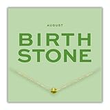 happymaker - Geburtsstein August, Sternzeichen Kette Gold, echter Edelstein für Sternzeichen Löwe, handgefertigt und größenverstellbar, Geschenkverpackung