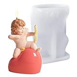 Engelliebende Herzform, Valentinstag Silikonform, Antihaft-Herz-Seifenform aus Silikon,Silikonform für Heimpartys, Dekorationen, Kunstharz, Form zur Herstellung von Festkerzen, Basteln für Weihnachten