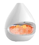 Aroma-Diffuser mit Salzkristall-Leuchte | im edlen Design | Duft- und Salzkristall-Funktion | Luftbefeuchter und Ionisator | 2 x Halogenlampen | Messbecher | Netzteil | für ätherische Öle