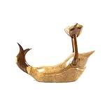 Flaschenhalter aus Holz, Ente, 25 x 30 cm, handwerkliche Skulptur