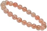 ELEDORO Echtes Sonnenstein Perlenarmband – Stretch Armband mit 8mm Edelsteinperlen – Handgefertigtes Schmuckstück