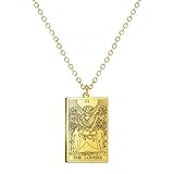 Gu Feng Amulett Major Arcana Tarot Halskette für Frauen Edelstahl Choker Kette Halskette Vintage Lucky Tarot Karten Schmuck