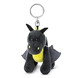 NICI 47992 Schlüsselanhänger Drache Dragor schwarz-gelb 9cm stehend Dragonia, Grau