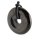 Budawi® Gagat Donut Anhänger Kettenanhänger 30 mm mit Lederband