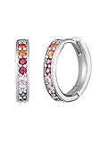 Engelsrufer Regenbogen Damen-Creolen mit Zirkonia aus Sterling-Silber in der Farbe Silber-Multicolor, ERE-WARM-ZIM-CR-21
