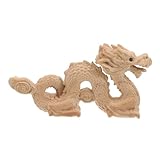 Zerodeko Chinesische Drachenfigur aus Holz Detailreiche Drachenstatue zur Dekoration für Büro und Wohnzimmer Glücksbringer und Wohlstandsornament für Desktop