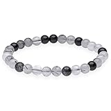 Lebensquelle Plus Kugelarmband | Perlen Armband 6 mm | Hochwertiges Edelsteinarmband | Natur Stein Edelsteinarmband dehnbar (Turmalinquarz)