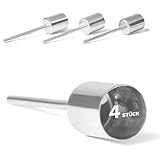 Novaliv 4X Stabkerzenhalter Silber I Kerzenpick 10 x 2,5 cm Kerzenstecker für Stabkerzen I Kerzenpin Adventskranzdekoration Kerzenleuchter I Dekoration Weihnachten