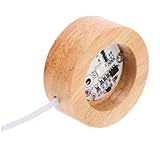 ULTECHNOVO Lichtsockel Für Glaskunst Led-lichtsockel Runder Holzsockel Mit Beleuchtetem Sockel Kristallkugel-holzständer Led-displaysockel Für Transparente Objekte Kompakt Und Leicht Für Präs