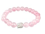 Steinfixx® - Echtes Rosenquarz Perlenarmband BUDDHA - Hochwertiges Edelsteinarmband handgefertigt in Bayern inclusive Geschenkbox