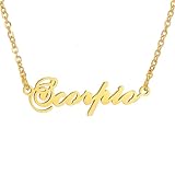 HIJONES 12 Sternzeichen Halskette für Damen Edelstahl Personalisierte Horoskop Kette Zarter Anhänger Schmuck in Gold Skorpion