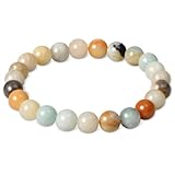 OEIOTEI Edelstein Armband für Damen - Naturstein Armbänder mit Heilsteinen & Chakra Yoga Design (8mm Dehnbar) mit Amazonit